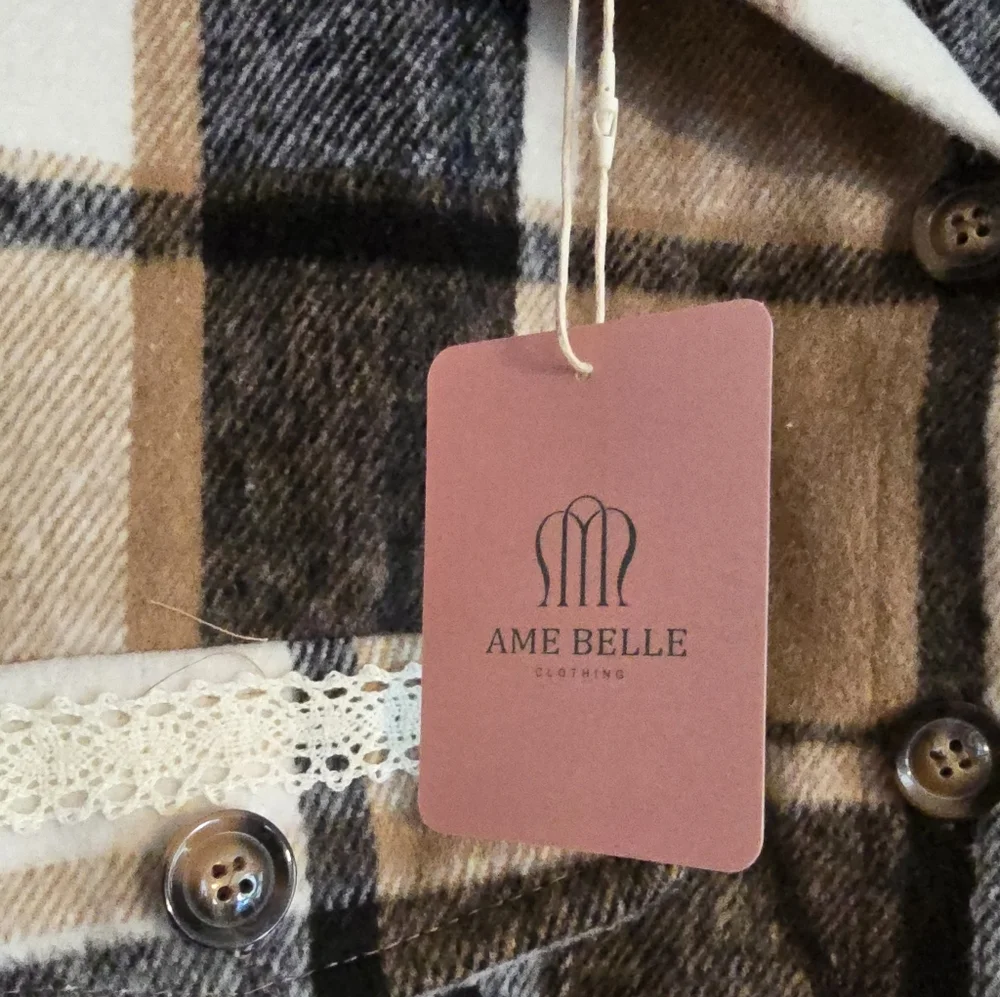 Hand Crafted Upcycled Sweeter Than Pie Flannel Shacket Size XXL NWT - Picture 10 of 11